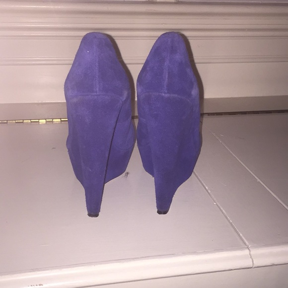 👠EUC Steve Madden Blue Suede Wedges Sz8 👠 - Picture 2 of 4